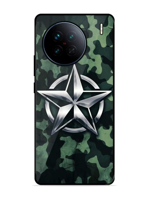 Indian Army Star Design Glossy Metal Phone Cover for Vivo X90 Zapvi