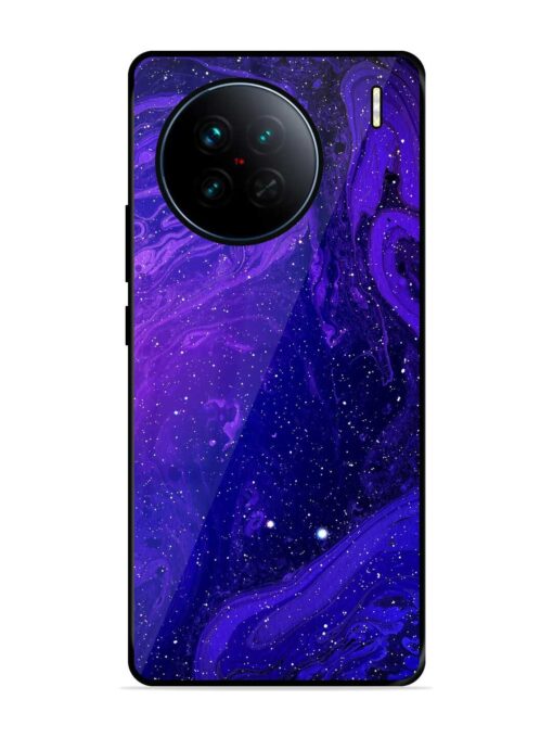 Galaxy Acrylic Abstract Art Glossy Metal Phone Cover for Vivo X90