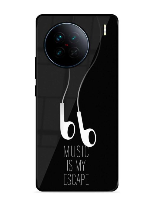 Music Is My Escape Glossy Metal Phone Cover for Vivo X90 Zapvi