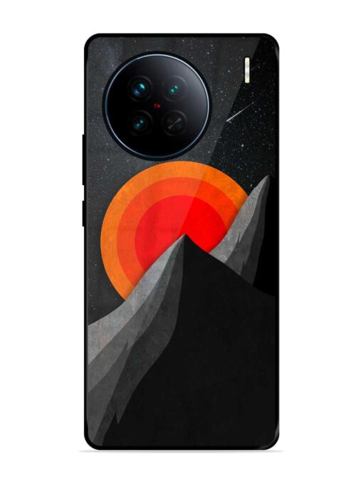 Black Mountain Glossy Metal Phone Cover for Vivo X90 Zapvi