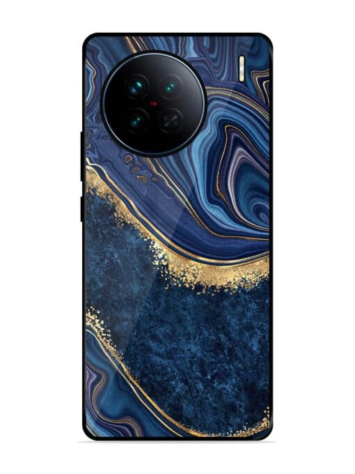 Abstract Background Blue Glossy Metal TPU Phone Cover for Vivo X90 Zapvi