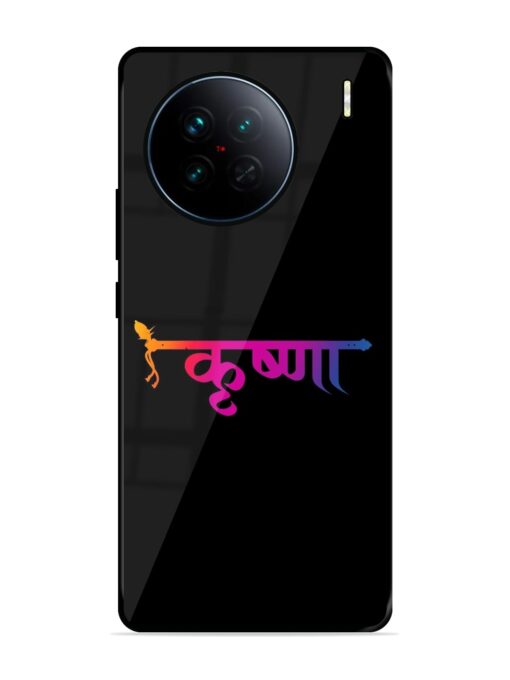 Krishna Typo Glossy Metal Phone Cover for Vivo X90 Zapvi