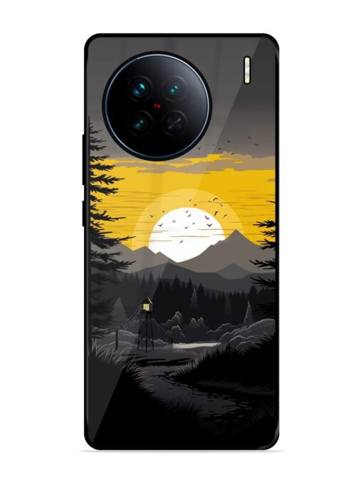 Sunset Vector Glossy Metal Phone Cover for Vivo X90 Zapvi