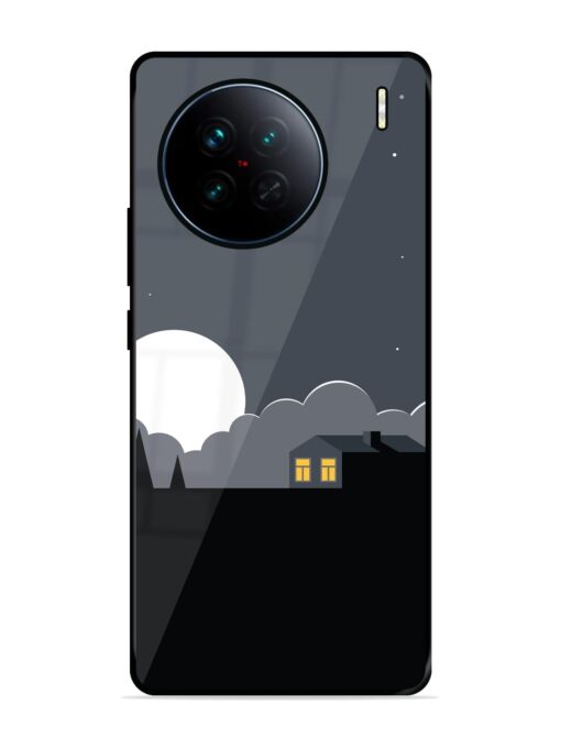 Full Moon Vector Art Glossy Metal Phone Cover for Vivo X90 Zapvi