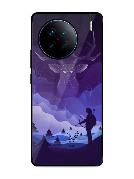 Deer Forest River Glossy Metal Phone Cover for Vivo X90 Zapvi