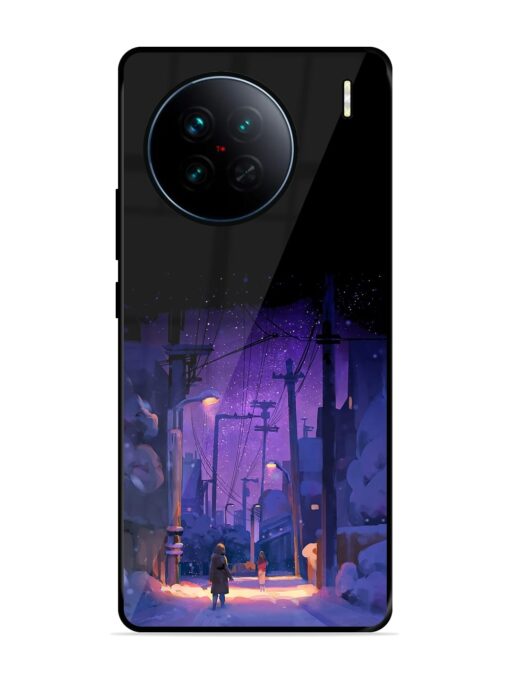 Winter Anime Art Glossy Metal Phone Cover for Vivo X90