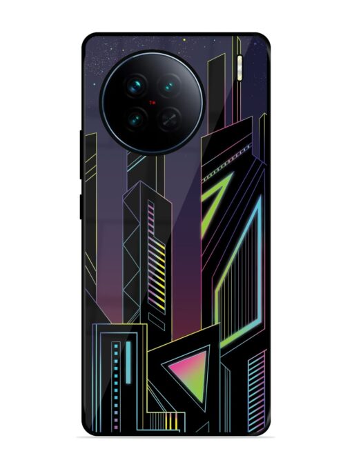 Neon Dreamscape Glossy Metal Phone Cover for Vivo X90 Zapvi