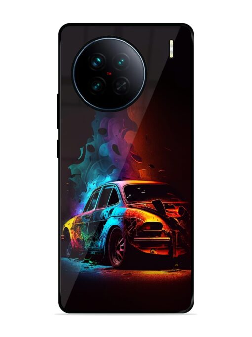 High Classic Car Art Glossy Metal Phone Cover for Vivo X90 Zapvi