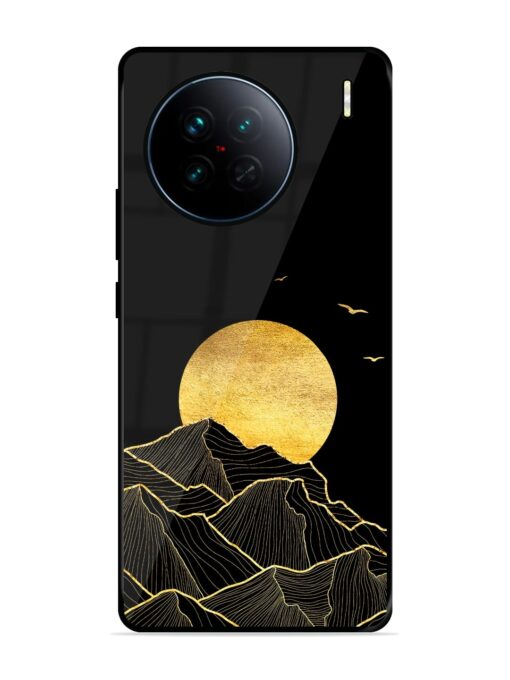 Golden Sunrise Glossy Metal Phone Cover for Vivo X90 Zapvi