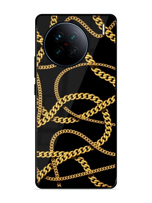 Decorative Golde Chain Glossy Metal Phone Cover for Vivo X90