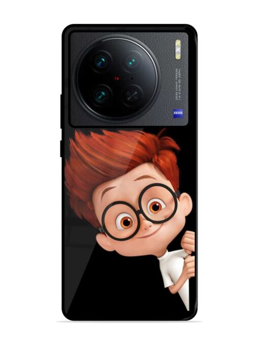 Smart Boy Cartoon Glossy Metal Phone Cover for Vivo X90 Pro