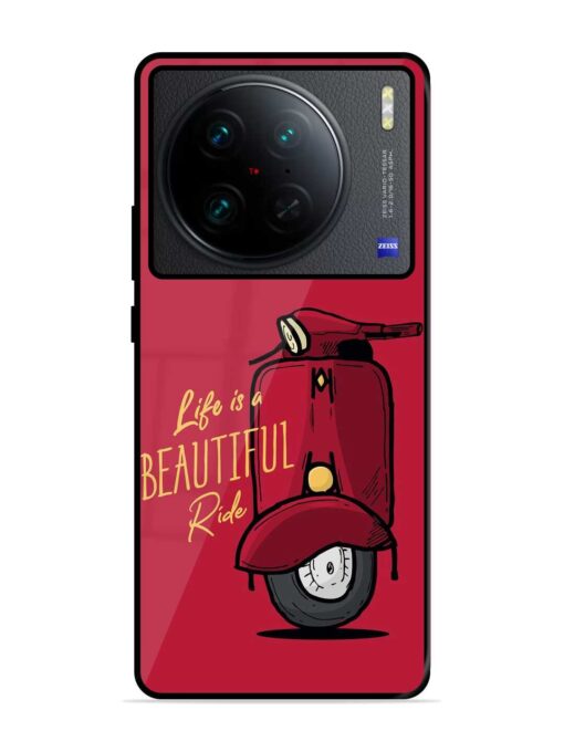 Life Is Beautiful Rides Glossy Metal Phone Cover for Vivo X90 Pro Zapvi