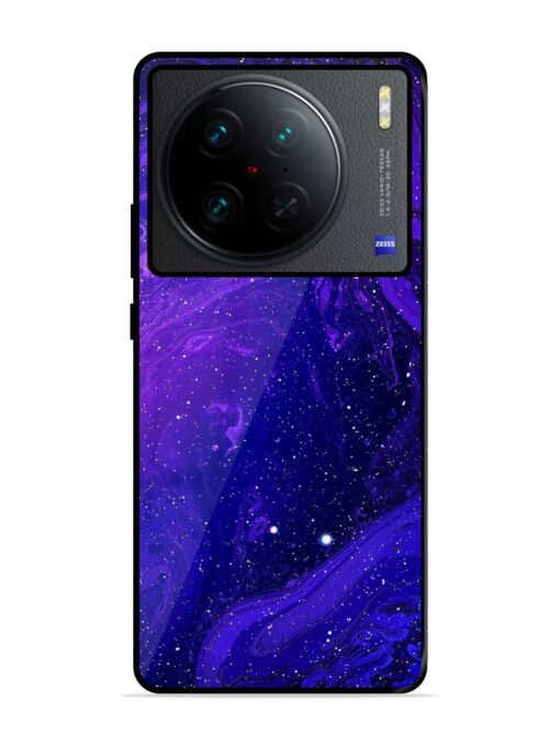 Galaxy Acrylic Abstract Art Glossy Metal Phone Cover for Vivo X90 Pro