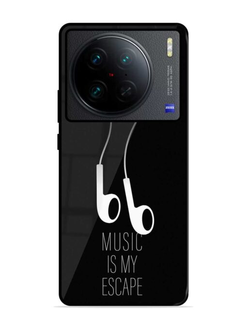 Music Is My Escape Glossy Metal Phone Cover for Vivo X90 Pro