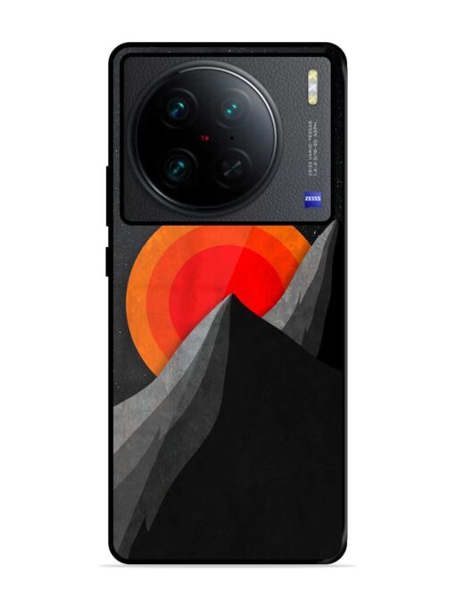 Black Mountain Glossy Metal Phone Cover for Vivo X90 Pro