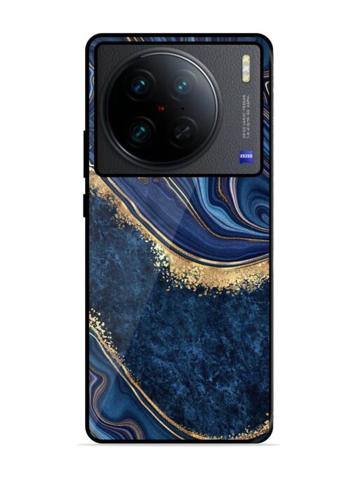 Abstract Background Blue Glossy Metal TPU Phone Cover for Vivo X90 Pro Zapvi