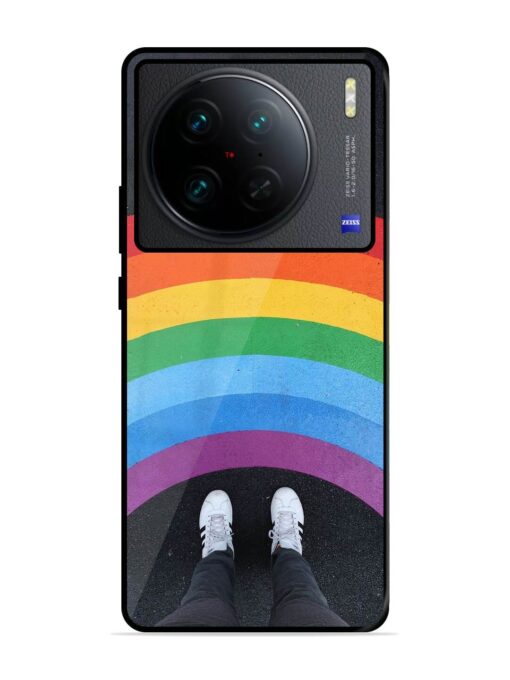 Legs Rainbow Glossy Metal TPU Phone Cover for Vivo X90 Pro