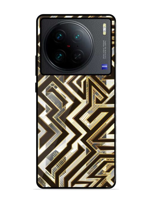 Technology Geometric Seamless Glossy Metal Phone Cover for Vivo X90 Pro