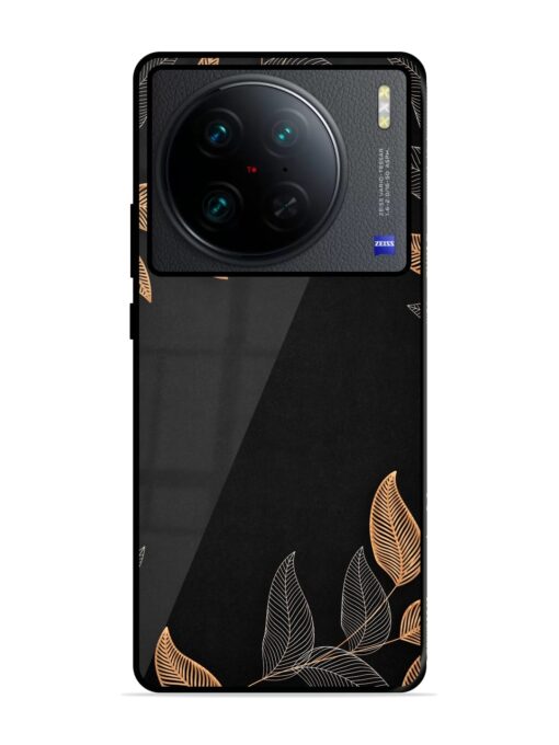 Foliage Art Glossy Metal Phone Cover for Vivo X90 Pro