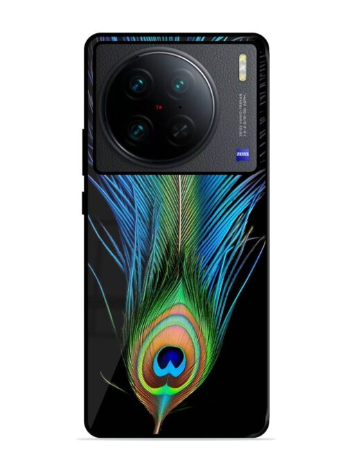 Peacock Feather Glossy Metal TPU Phone Cover for Vivo X90 Pro