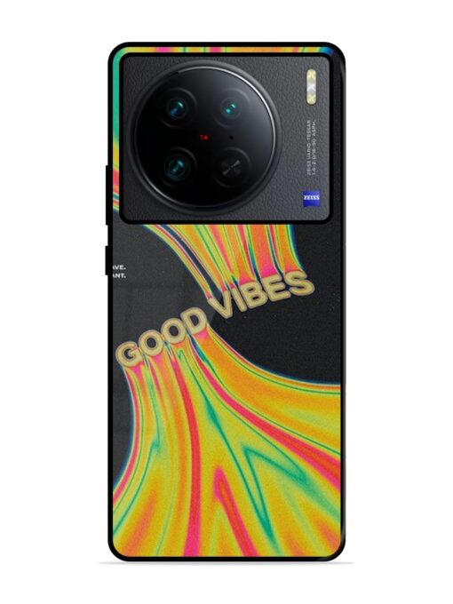 Good Vibes Glossy Metal Phone Cover for Vivo X90 Pro