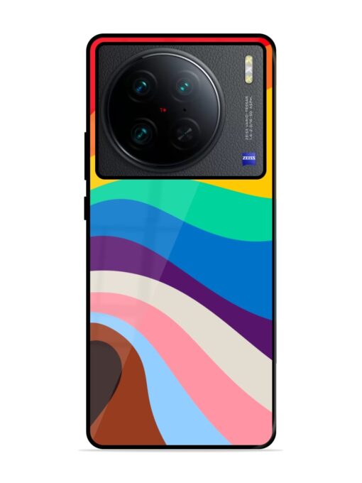 Minimal Pride Art Glossy Metal Phone Cover for Vivo X90 Pro