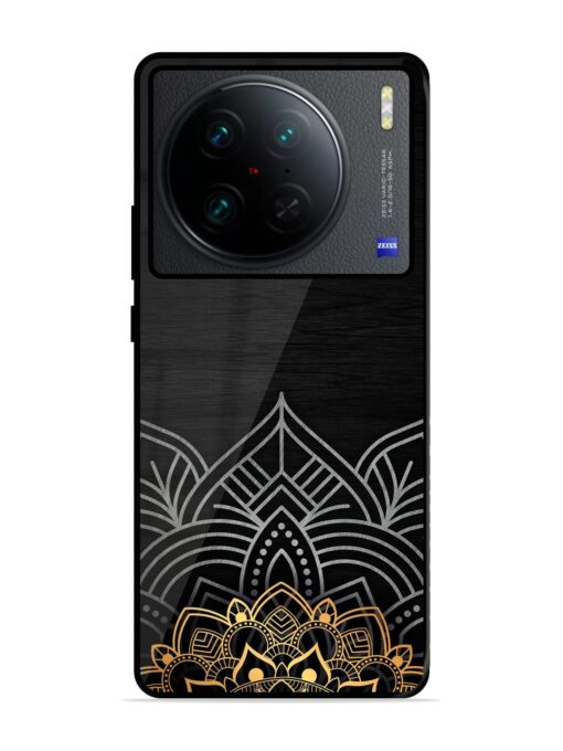 Decorative Golden Pattern Glossy Metal Phone Cover for Vivo X90 Pro