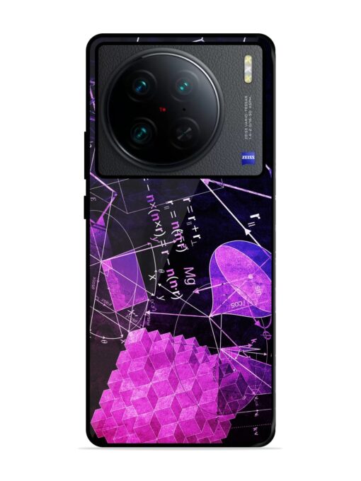 Math Physics Formula Art Glossy Metal Phone Cover for Vivo X90 Pro