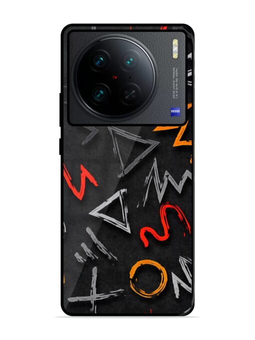 Grungy Graffiti Glossy Metal Phone Cover for Vivo X90 Pro