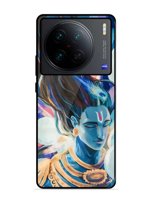 Bhagwan Sri Krishna Glossy Metal Phone Cover for Vivo X90 Pro Zapvi