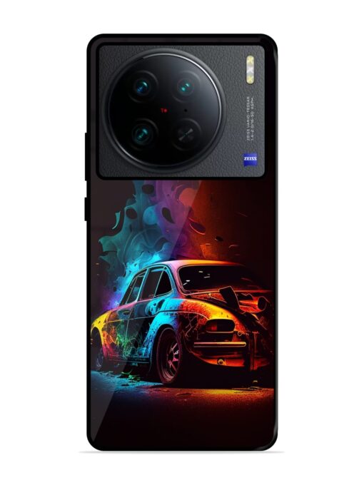 High Classic Car Art Glossy Metal Phone Cover for Vivo X90 Pro Zapvi