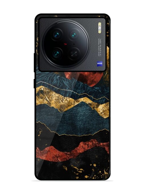 Gold Painting View Glossy Metal Phone Cover for Vivo X90 Pro