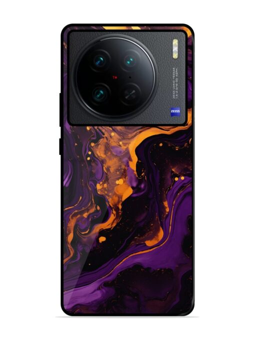 Painting Of A Purple Glossy Metal Phone Cover for Vivo X90 Pro Zapvi