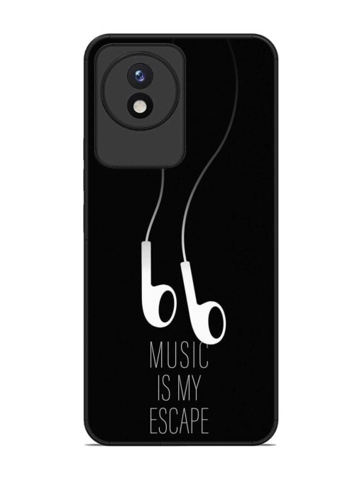 Music Is My Escape Glossy Metal Phone Cover for Vivo Y02