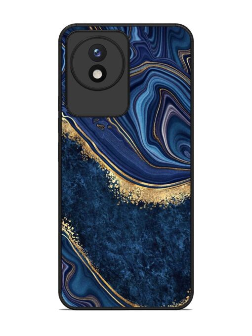 Abstract Background Blue Glossy Metal TPU Phone Cover for Vivo Y02 Zapvi