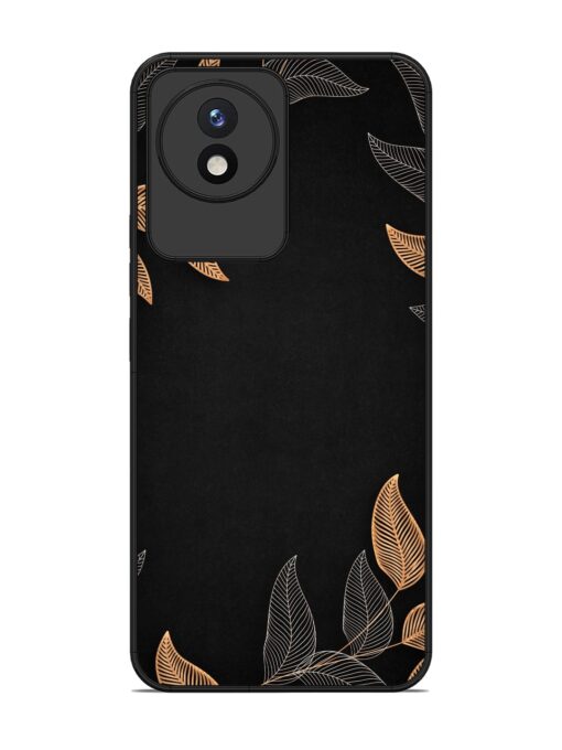 Foliage Art Glossy Metal Phone Cover for Vivo Y02