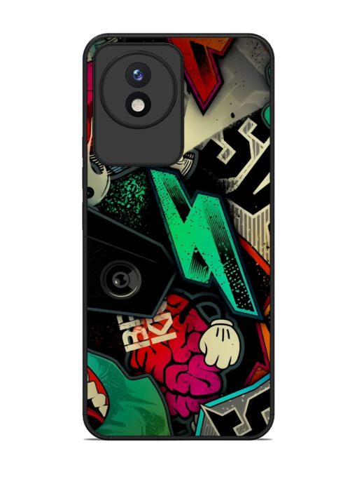 Graffiti Art Glossy Metal Phone Cover for Vivo Y02