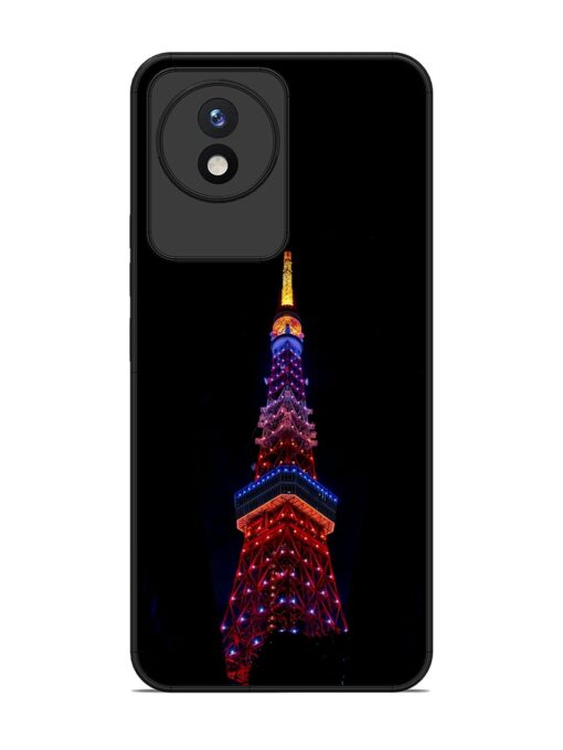 Eiffel Tower Night View Glossy Metal Phone Cover for Vivo Y02