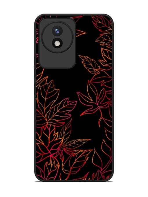 Red Floral Pattern Glossy Metal Phone Cover for Vivo Y02