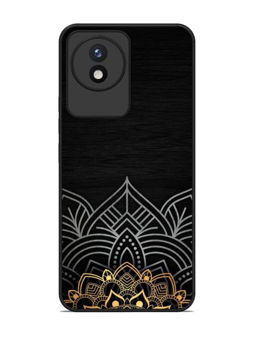 Decorative Golden Pattern Glossy Metal Phone Cover for Vivo Y02