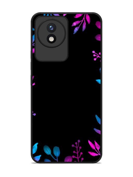 Flower Pattern Watercolor Glossy Metal Phone Cover for Vivo Y02