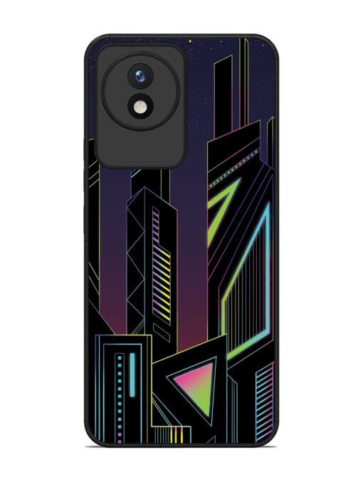 Neon Dreamscape Glossy Metal Phone Cover for Vivo Y02