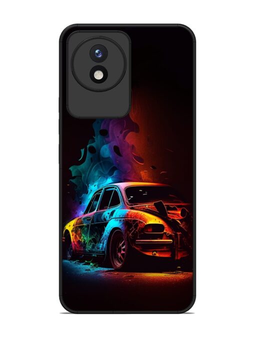 High Classic Car Art Glossy Metal Phone Cover for Vivo Y02