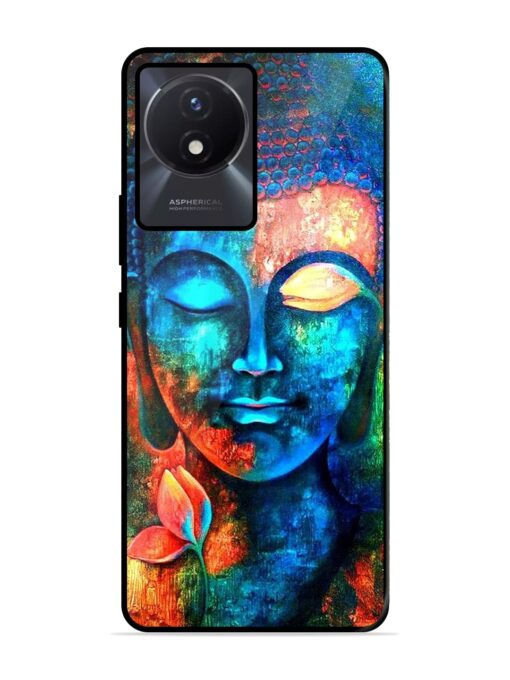 Buddha Painting Glossy Metal Phone Cover for Vivo Y02T