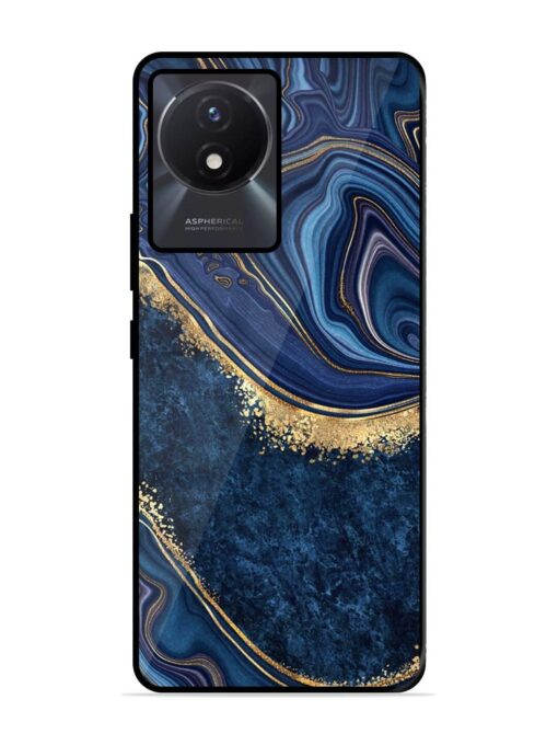 Abstract Background Blue Glossy Metal TPU Phone Cover for Vivo Y02T Zapvi