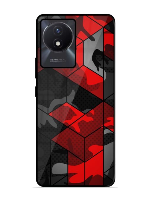 Royal Red Camouflage Pattern Glossy Metal Phone Cover for Vivo Y02T Zapvi