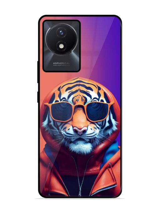 Tiger Animation Glossy Metal Phone Cover for Vivo Y02T Zapvi