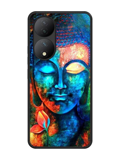 Buddha Painting Glossy Metal Phone Cover for Vivo Y100 (5G) Zapvi