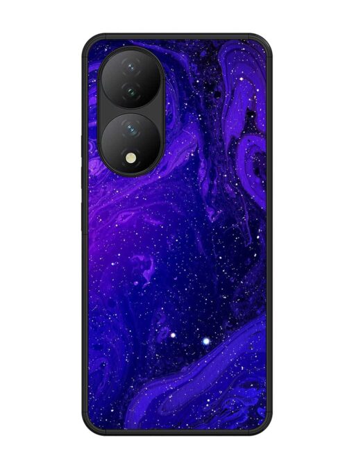 Galaxy Acrylic Abstract Art Glossy Metal Phone Cover for Vivo Y100 (5G)