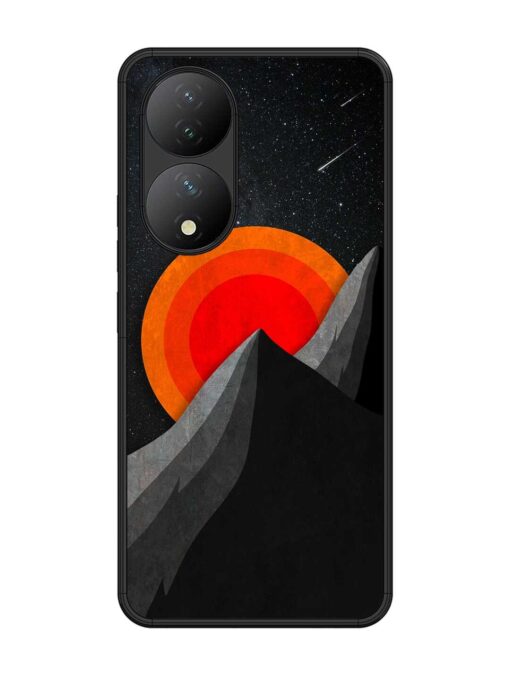 Black Mountain Glossy Metal Phone Cover for Vivo Y100 (5G) Zapvi